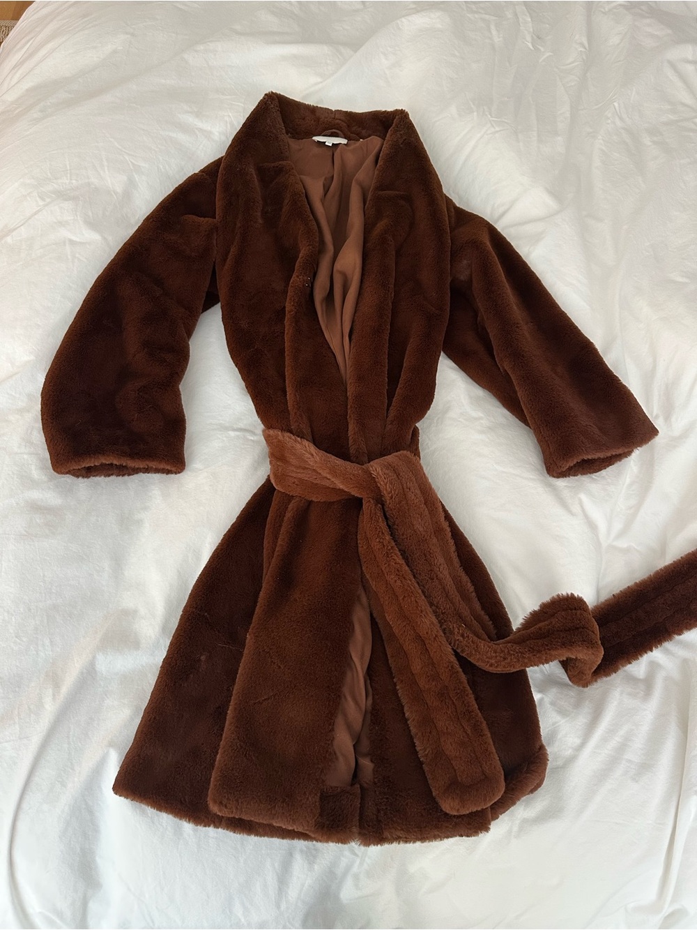 Vince brown faux fur coat